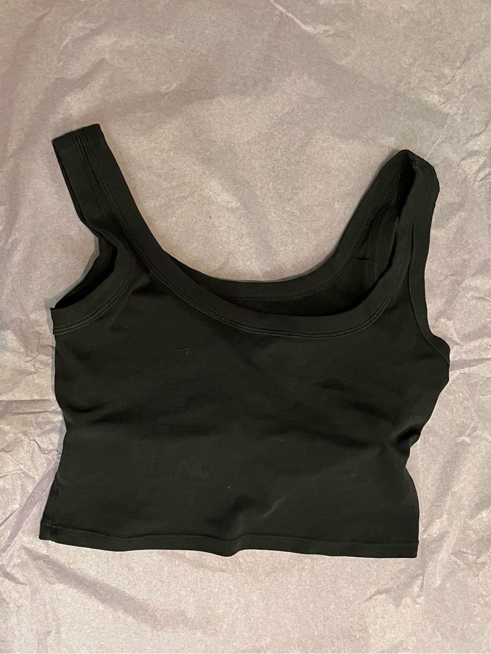 Black Women’s Crop Tank Top with built in bra